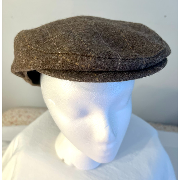 Mens Hat Mizen Head 100% Wool Plaid Tweed Hat Cap Size 7 3/8 60L Vintage - Picture 1 of 9